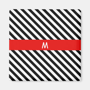 Svartvit diagonal Rand Magnet