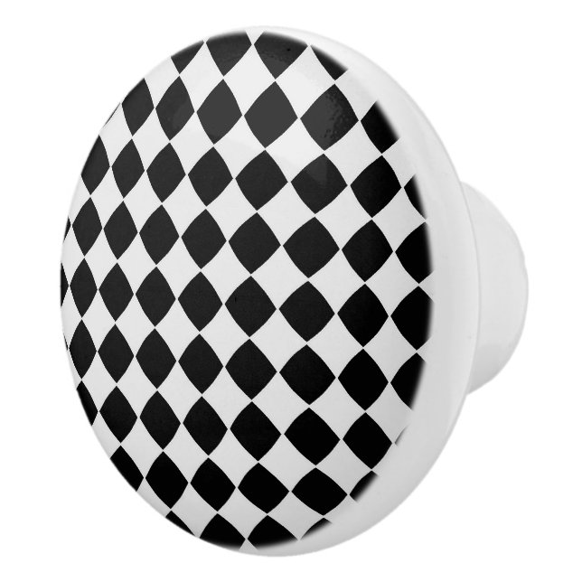 Svartvit diamant mönster knopp (Höger)