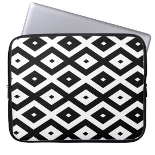 Svartvit diamant mönster laptop fodral
