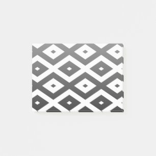 Svartvit diamant mönster post-it block