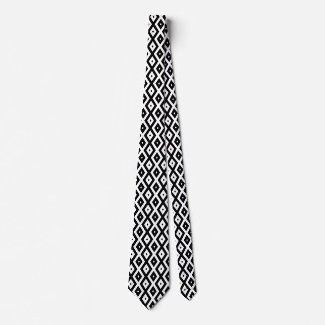 Svartvit diamant mönster slips (Framsida)