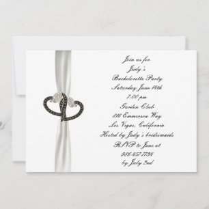 Svartvit Diamond Bachelorette-partiets inbjudan