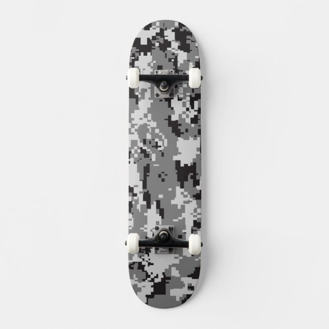 Svartvit Digital kamouflage Skateboard Bräda 20,5 Cm (Framsida)