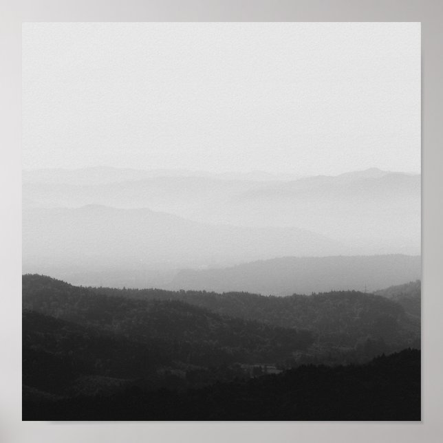 Svartvit dimma linjer poster (Framsidan)