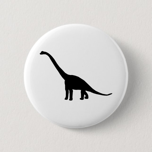 Svartvit DinosaurBrontosaurus Knapp (Framsida)