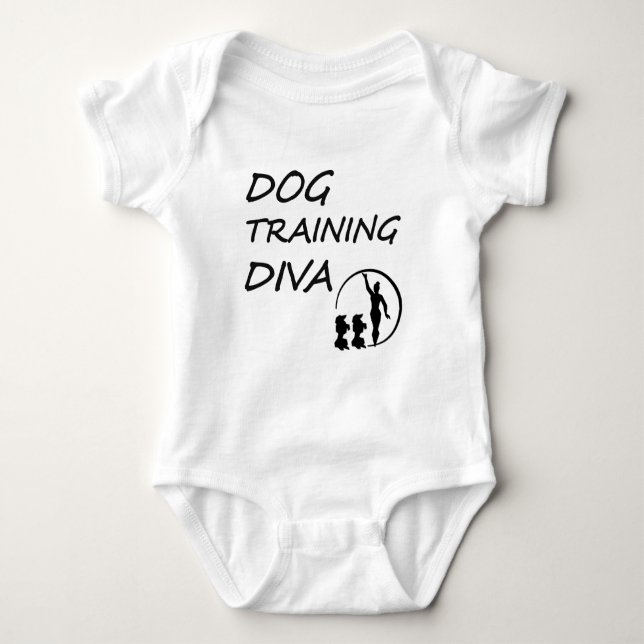 SVARTVIT DIVA FÖR HUND TRAING TEE SHIRT (Framsida)