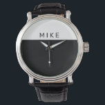 Svartvit, DIY Namn Armbandsur<br><div class="desc">En enkel stil Black and White-klocka ansikte med DIY Namn.</div>