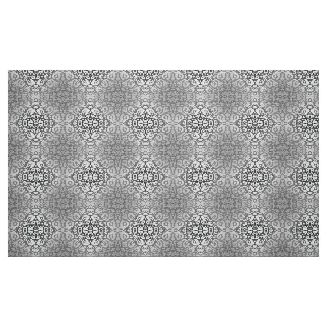 Svartvit djur tryckabstraktdamast tyg (Fat Quarter)