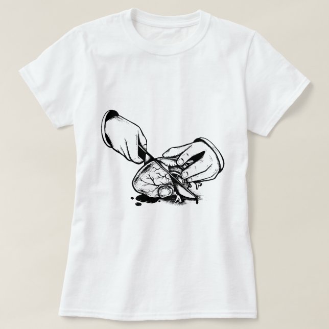 Svartvit död hjärta t shirt (Design framsida)