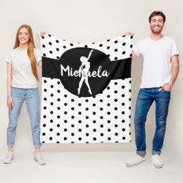 Svartvit doft Ballerina Gymnastics Namn Fleecefilt