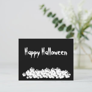 Svartvit döskallar i Halloween-anpassningsbar Vykort