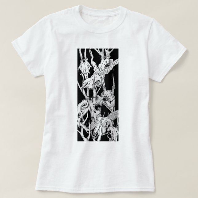 Svartvit Döskallar T Shirt (Design framsida)