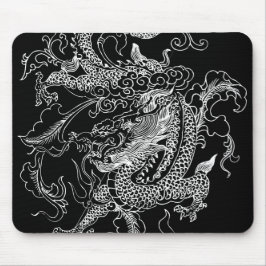 Svartvit dragon musmatta