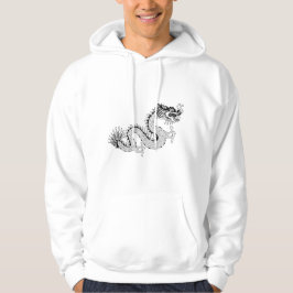 Svartvit drake hoodie