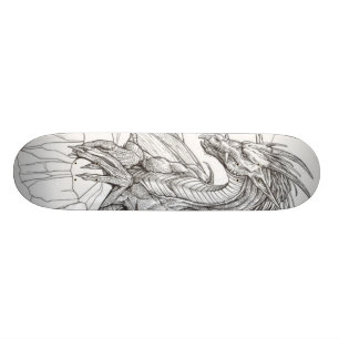 svartvit drake skateboard bräda 19,5 cm