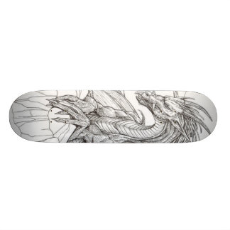 svartvit drake skateboard bräda 19,5 cm