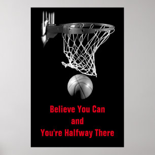 Svartvit du kan citera Basketball Poster