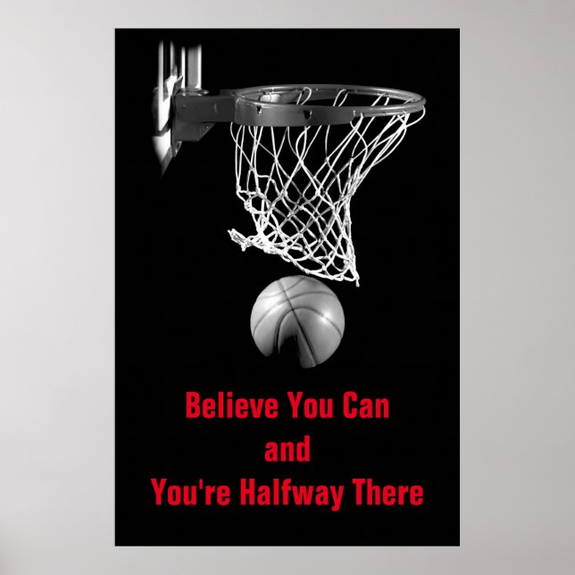 Svartvit du kan citera Basketball Poster (Framsidan)
