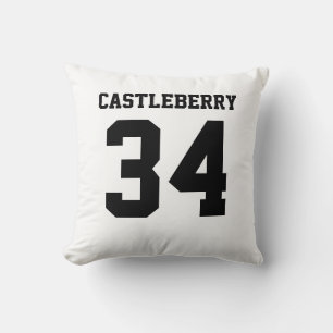 Svartvit dubbla-sport Jersey Kudde