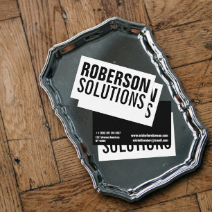 Svartvit dubbla vid sida visitkort