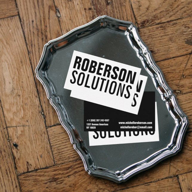 Svartvit dubbla vid sida visitkort (Skapare uppladdad)