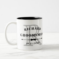 Svartvit duk Monogram Groomsman Bröllop