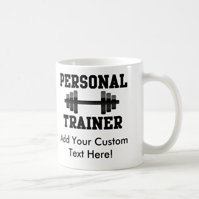 Svartvit Dumbell för personlig instruktör Kaffemugg (Höger)