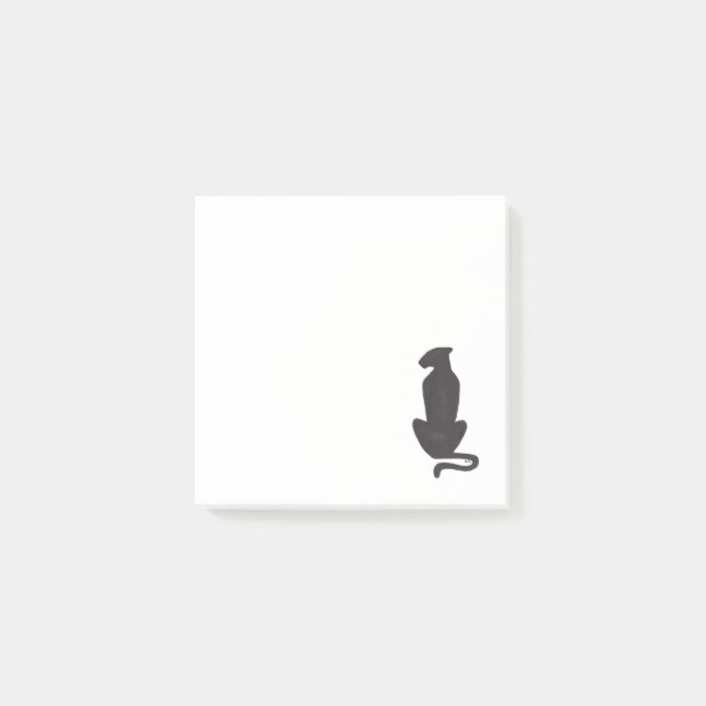 Svartvit dynor i svart Kat Silhouette Post-it Block (Framsida)