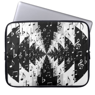 Svartvit Echo Musik noter Laptop sleeve