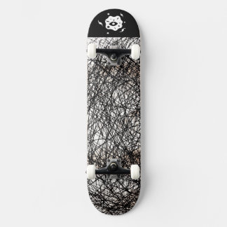 Svartvit Edgy Linjer Mini Skateboard Bräda 18,5 Cm