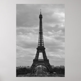 svartvit eiffel poster