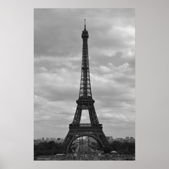 svartvit eiffel poster (Framsidan)
