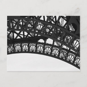 Svartvit Eiffel Torn Arch-vykort - Paris Vykort
