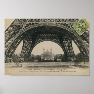 Svartvit Eiffel Torn Base Poster