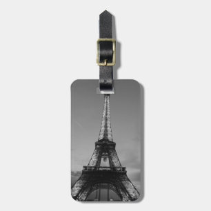 Svartvit Eiffel Torn Paris Europa Travel Bagagebricka