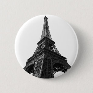 Svartvit Eiffel Torn Paris European Travel Knapp