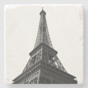 Svartvit Eiffel Torn Paris European Travel Stenunderlägg