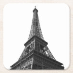 Svartvit Eiffel Torn Paris European Travel Underlägg Papper Kvadrat<br><div class="desc">Paris City Ställen & Sightseeings - Eiffel Torn Digital Photography Artwork</div>