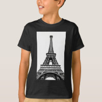 Svartvit Eiffel Torn Paris Frankrike Art Artwork