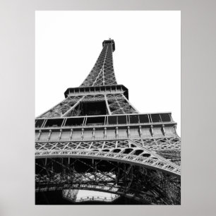 Svartvit Eiffel tornaffisch Poster