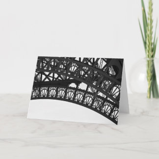 Svartvit Eiffel tornbåge Notecard Kort