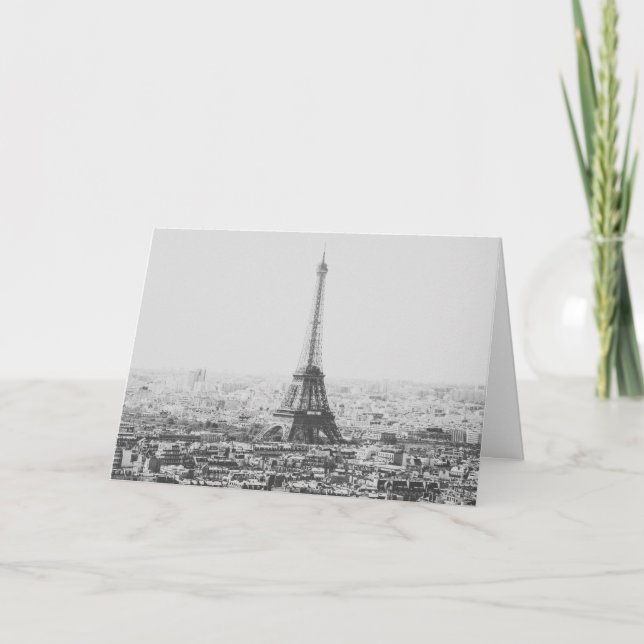 Svartvit Eiffel tornParis fotografi Kort (Framsida)