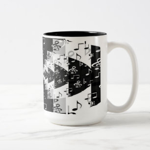 Svartvit eko Musik noter-kaffe Mugg