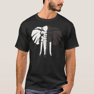 Svartvit elefant tee