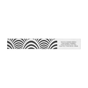 Svartvit elegans för Jazzålderart déco Etikettband