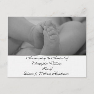 Svartvit Elegant Baby Meddelande