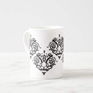 Svartvit Elegant Benporslin Mugg
