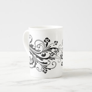Svartvit Elegant Benporslin Mugg