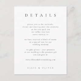 Svartvit Elegant Boho Information om Bröllop Moder Tilläggskort