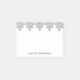 Svartvit Elegant Botaniska Tropiska Gren Post-it Block